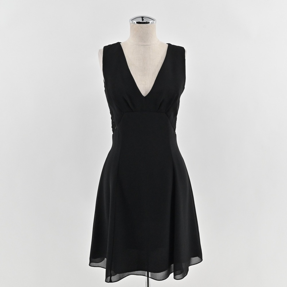 Scott McClintock Babydoll Dress Size XS Black Lace Whisical Fit Flare Sleeveless